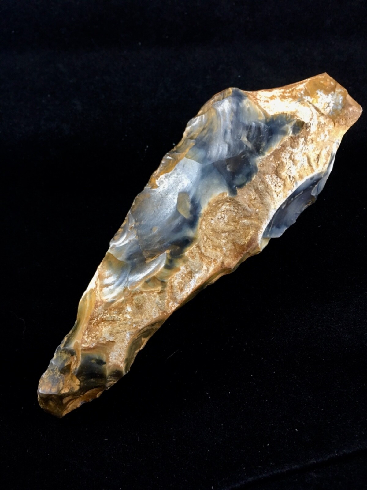 Neolithic Pick artifact tool France 124 grams Black Silex Limonite