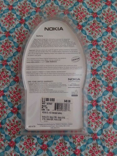 Vintage Nokia Cell Phone Battery BL- 6C Not Tested NIP