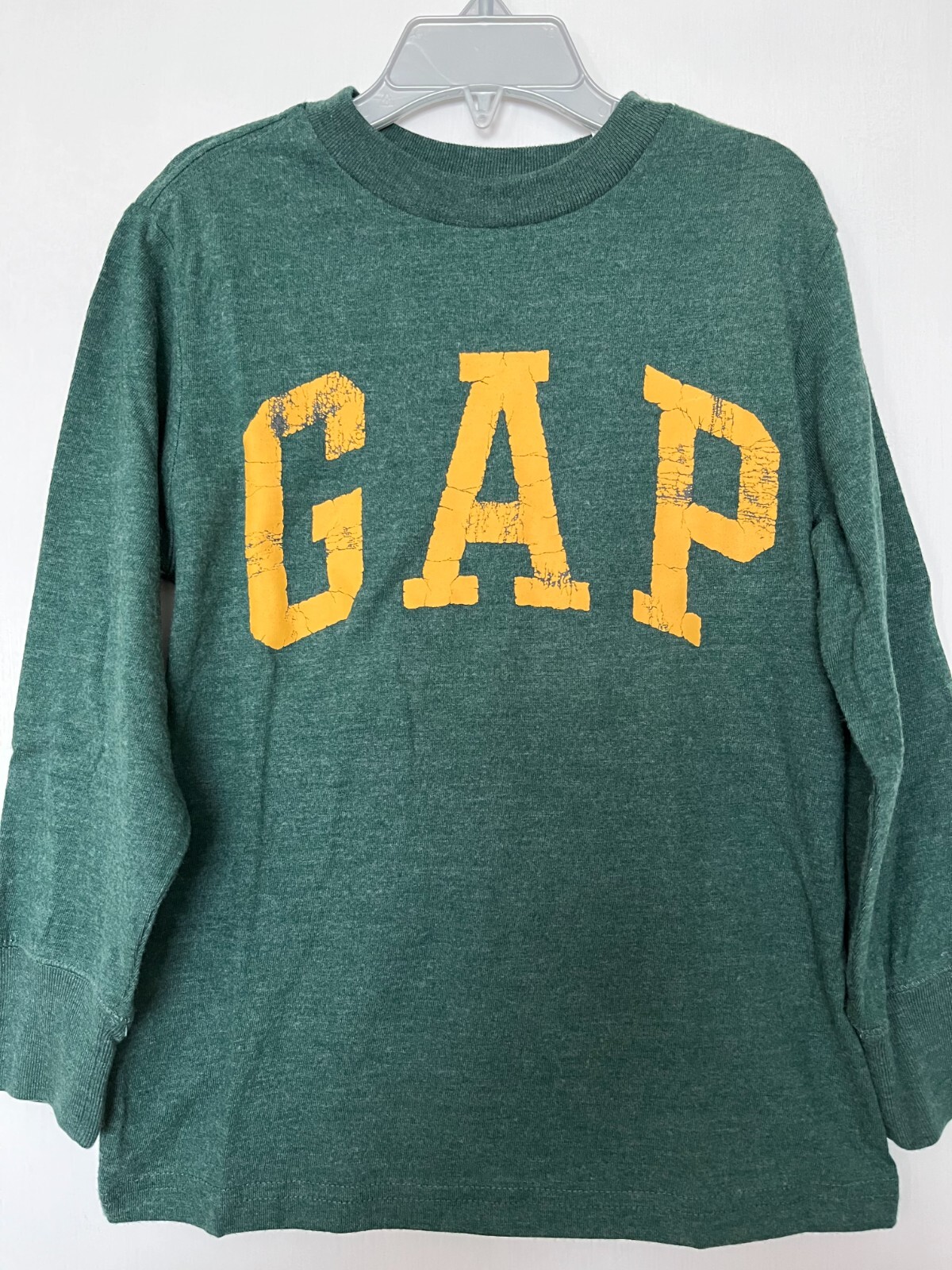 

Футболка с длинными рукавами и логотипом NWT GAP Arch, зеленая рубашка для мальчиков XS SML, Heather green