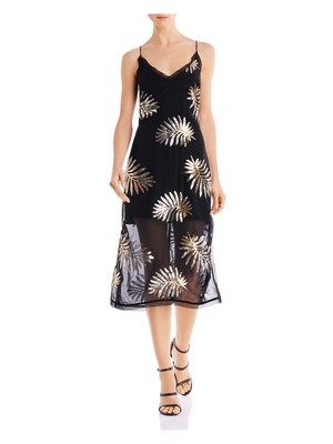 

Женское платье миди FINDERS KEEPERS Black Tie Raw Edge с частичной подкладкой, Черный