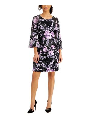 

CONNECTED APPAREL Женское фиолетовое драпированное платье-пуловер без подкладки с рукавами 3/4, Фиолетовый