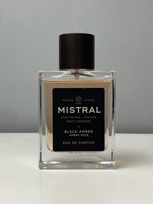 Mistral For Men Black Amber Eau De Parfum France 3.3 fl. oz. 100mL Cologne *note