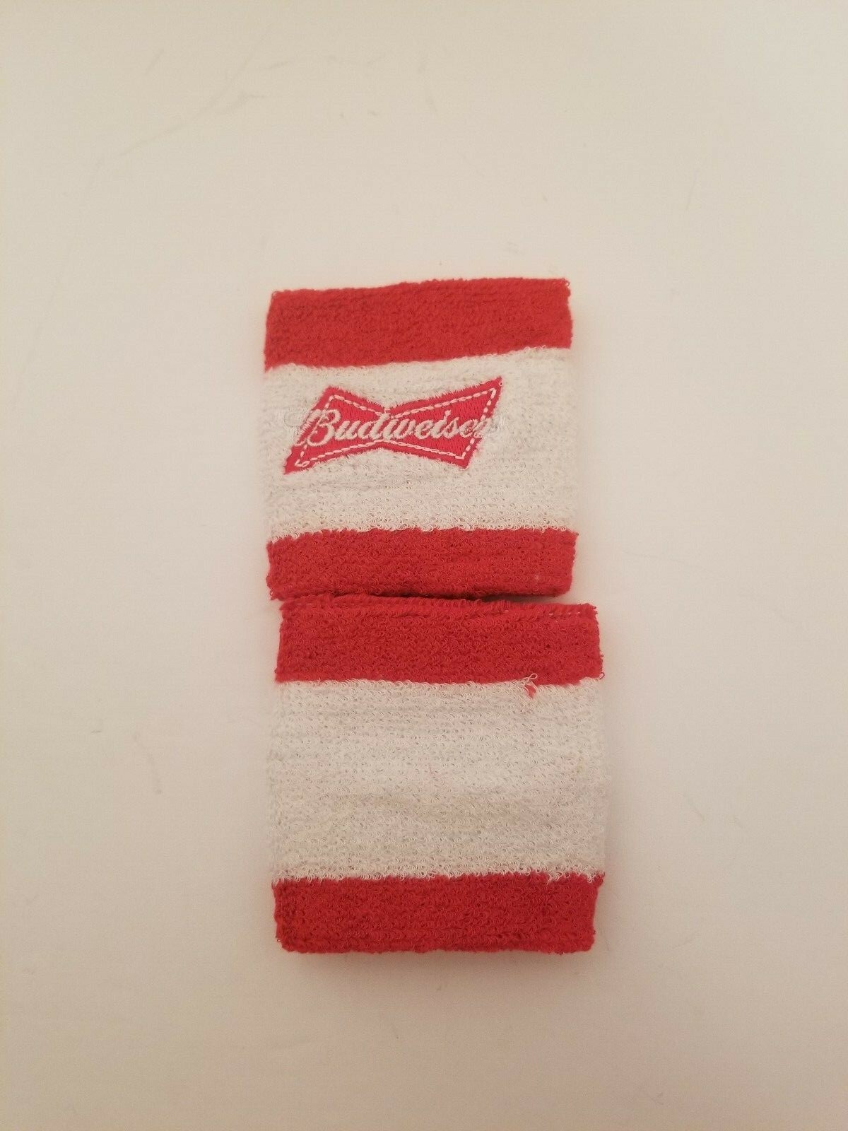 New Budweiser Beer Red & White Wrist Bands Sweat Bands Bud
