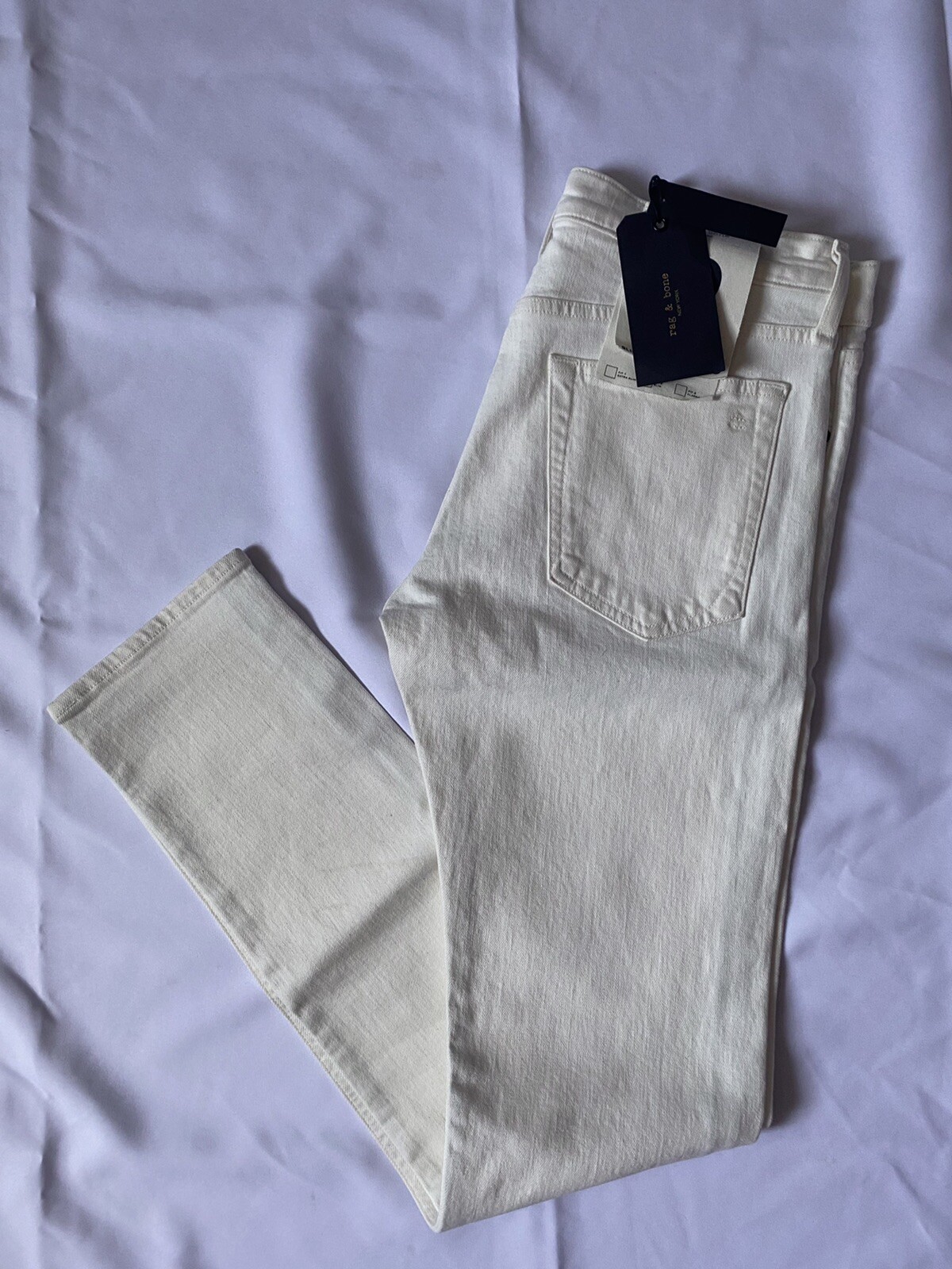 Bone Jeans Mid Rise Ecru Button Fly Fit 