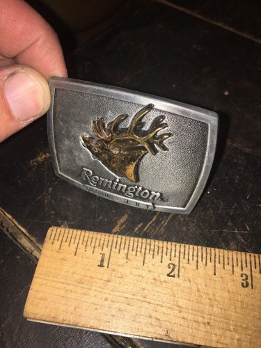 VINTAGE REMINGTON BELT BUCKLE -Bugling Elk 1986!