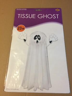 VINTAGE HALLOWEEN BEISTLE TISSUE GHOST 23'' 1987 NOS NIP