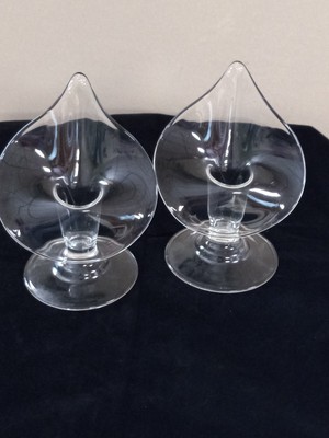 Pair Of Glass Jack In The Pulpit Candlesticks 5''