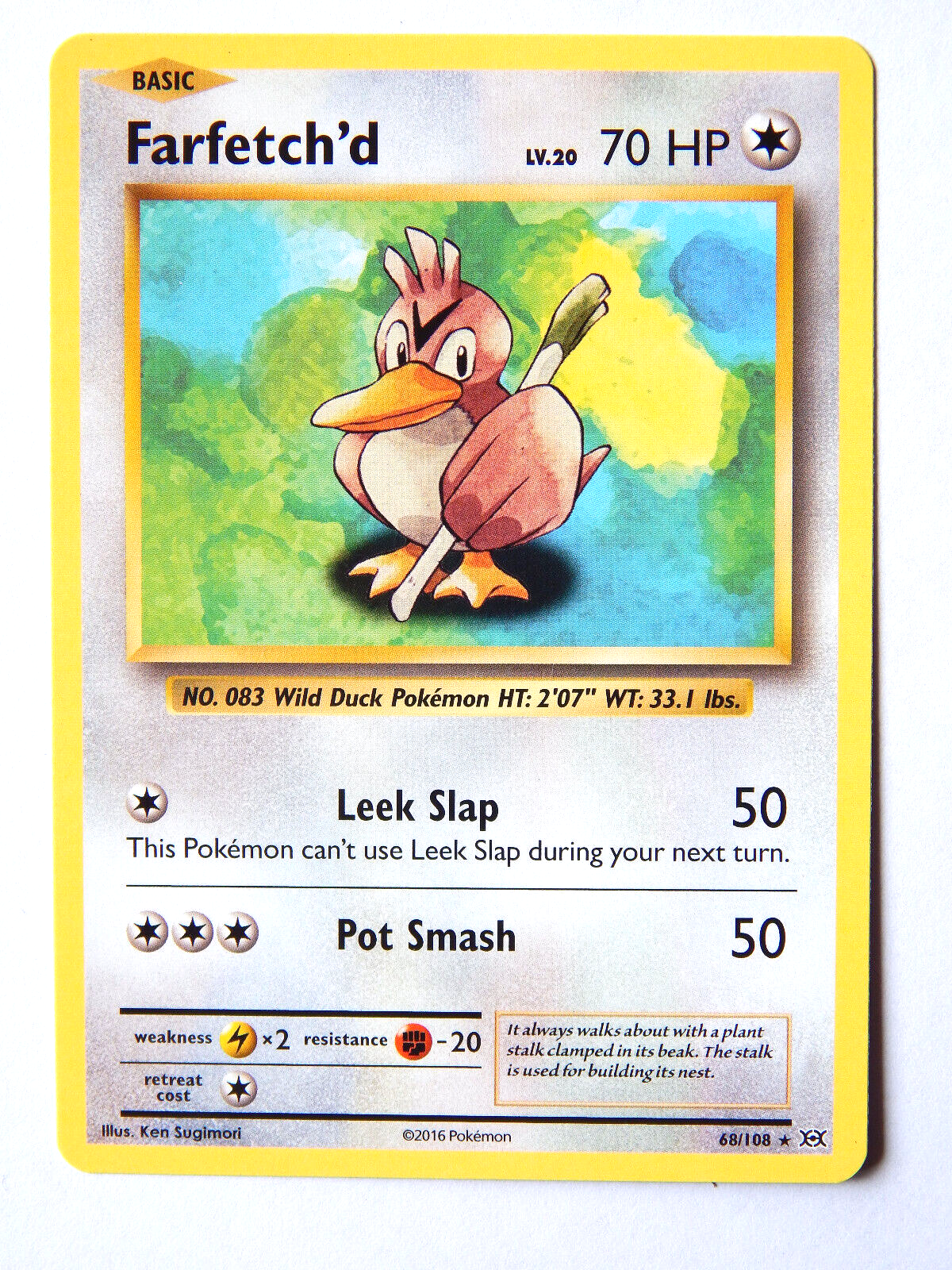 2016 Pokemon Card **Farfetch'd Lv.20** Evolutions XY Set No. 68