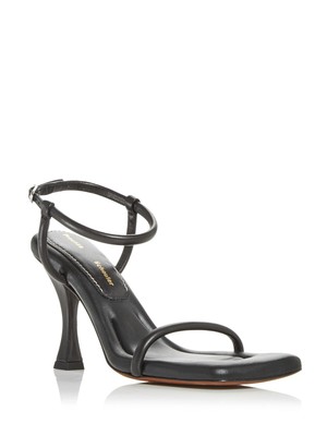 

Женские черные кожаные босоножки на каблуке PROENZA SCHOULER Ps36021a 36,5 с расклешенным носком, Черный, PS36021A-13001