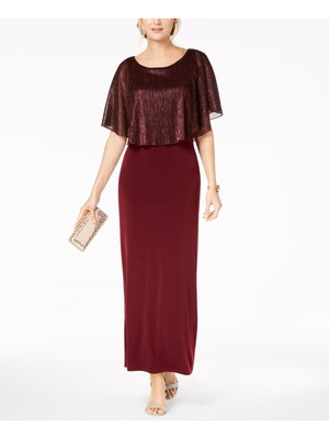 

Женское бордовое макси-платье с коротким рукавом CONNECTED APPAREL, Burgundy