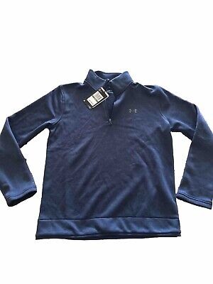 Boys UNDER ARMOUR Golf Quarter-Zip Fleece Jacket  Blue - Size Medium NWT