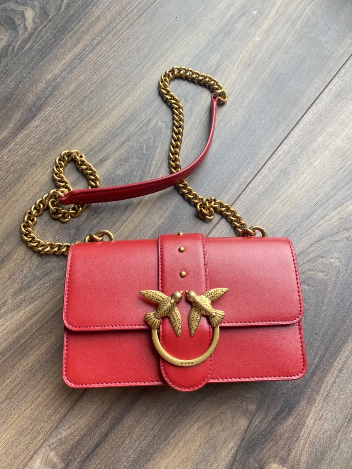 PINKO 104889A2FBVIGGIANOZZ4 関税送料込 Pinko Red Love Soft shoulder Bag. Used only few times