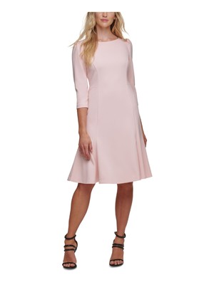 

Женское розовое платье до колен DKNY с рюшами, Розовый