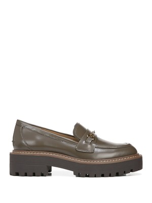 

Женские кожаные лоферы SAM EDELMAN Green Gold Laurs Toe Block Heel Slip On, Зеленый, H8579L2