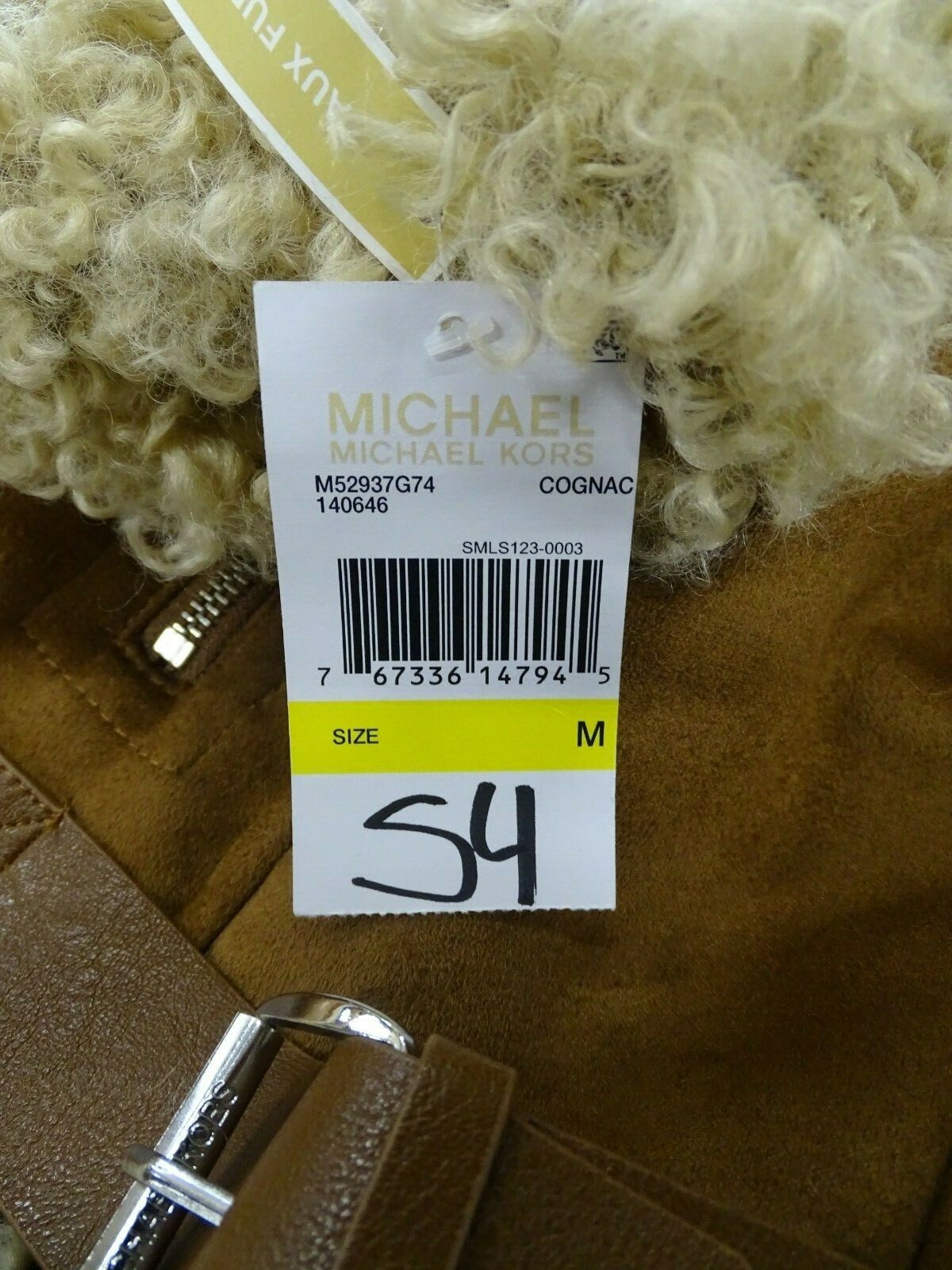 Pre-owned Michael Kors Women's Faux Fur Suede Brown Jacket