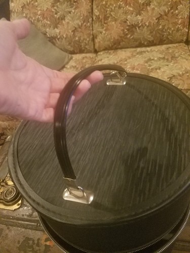 Vintage Deluxe Hat Box Wig Case zippered travel gear storage