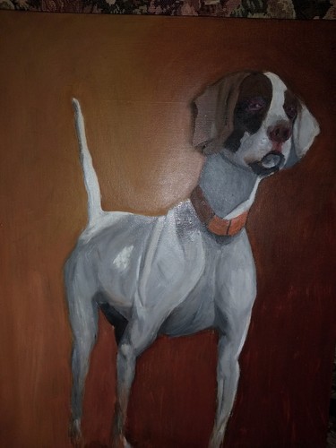 OIL PAINTING ON CANVAS,BREEZE, GREAT ENGLISH POINTER