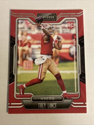 2021 Panini Playbook Trey Lance #103 RC Rookie Card. rookie card picture