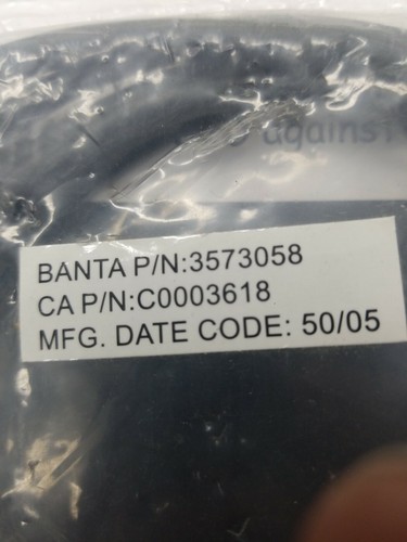 BANTA FireWire Cable (P/N: 3573058) 6 FT Long Factory Sealed