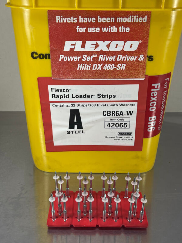 Flexco CBR6A-W Rapid Loader Rivet Strips Size A Red 42065 (768 Rivets)