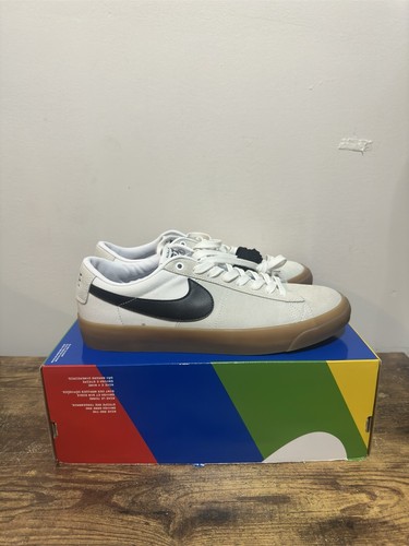 NIKE SB ZOOM BLAZER LOW PRO GT WHITE-BLACK-WHITE-WHITE SZ 11