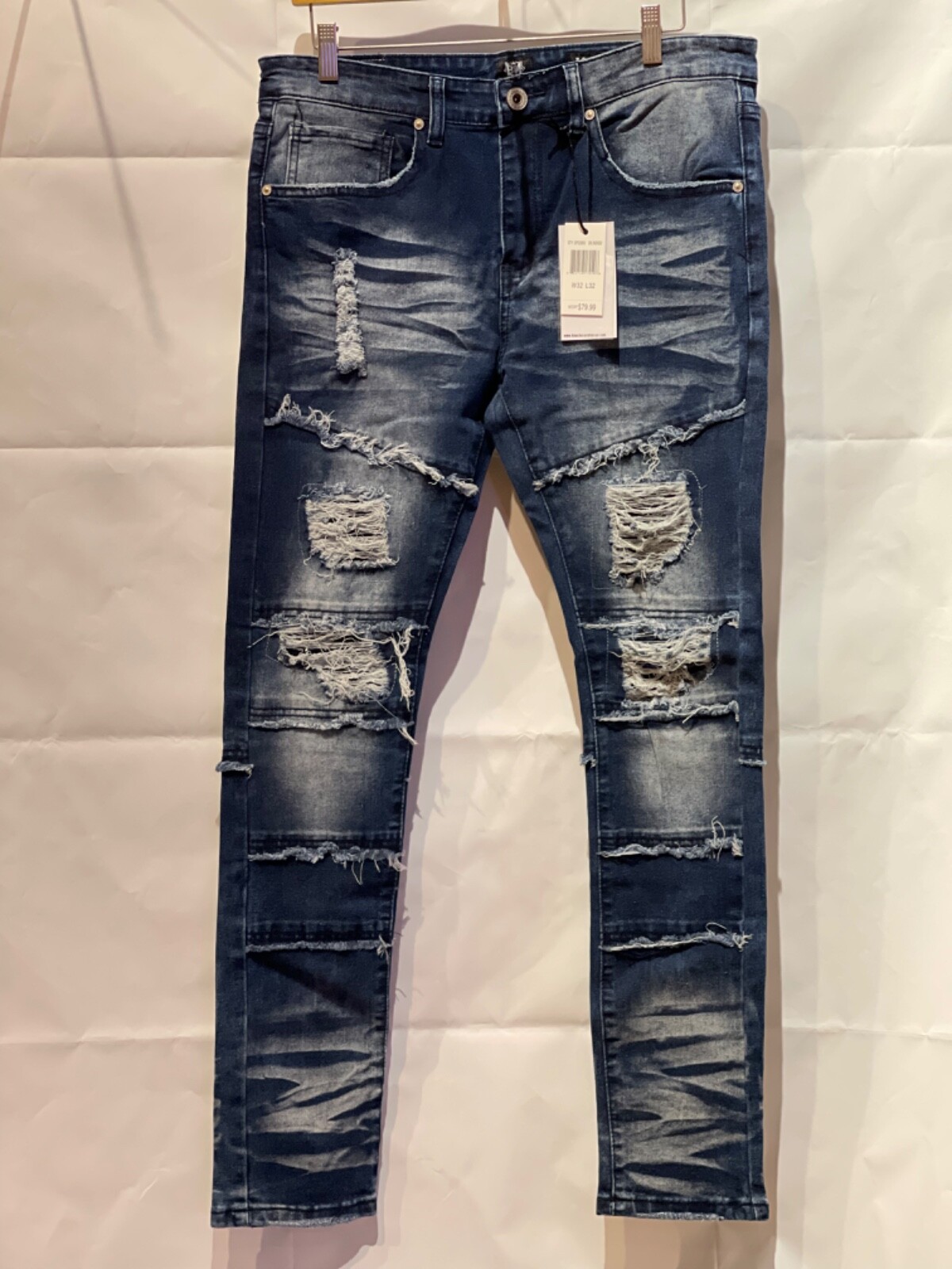 's Bleeker Bleeker Distressed Jeans With Rips - Dark Indigo P22850