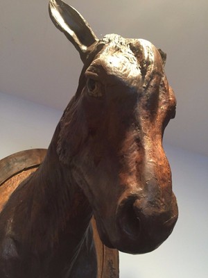 ANTIQUE 19TH C. FRENCH WALL  EQUESTRIAN HORSE HEAD TROPHY WALL MOUNT HANGING