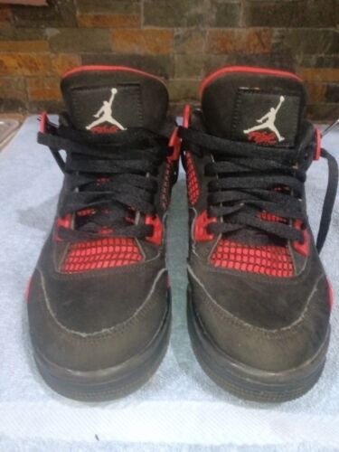 Jordan 4 Retro Red Thunder Boy's High Top Sneakers 408452-016 Size 7Y Jordan 4 Retro Red Thunder Boy's High Top Sneakers 408452-016 Size 7Y