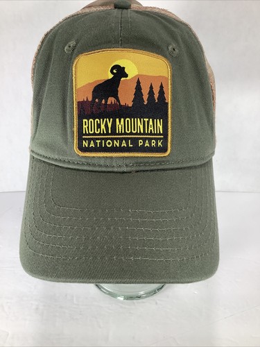 Brand New~Rocky Mountain National Park Snapback Mesh Trucker Hat/Cap~Green/Tan