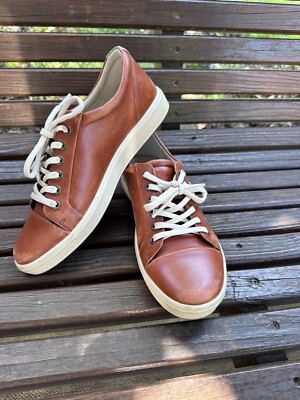 ECCO Soft 7 Women's Red Leather Lace Up Casual Sneakers Shoes Size 39 US 8