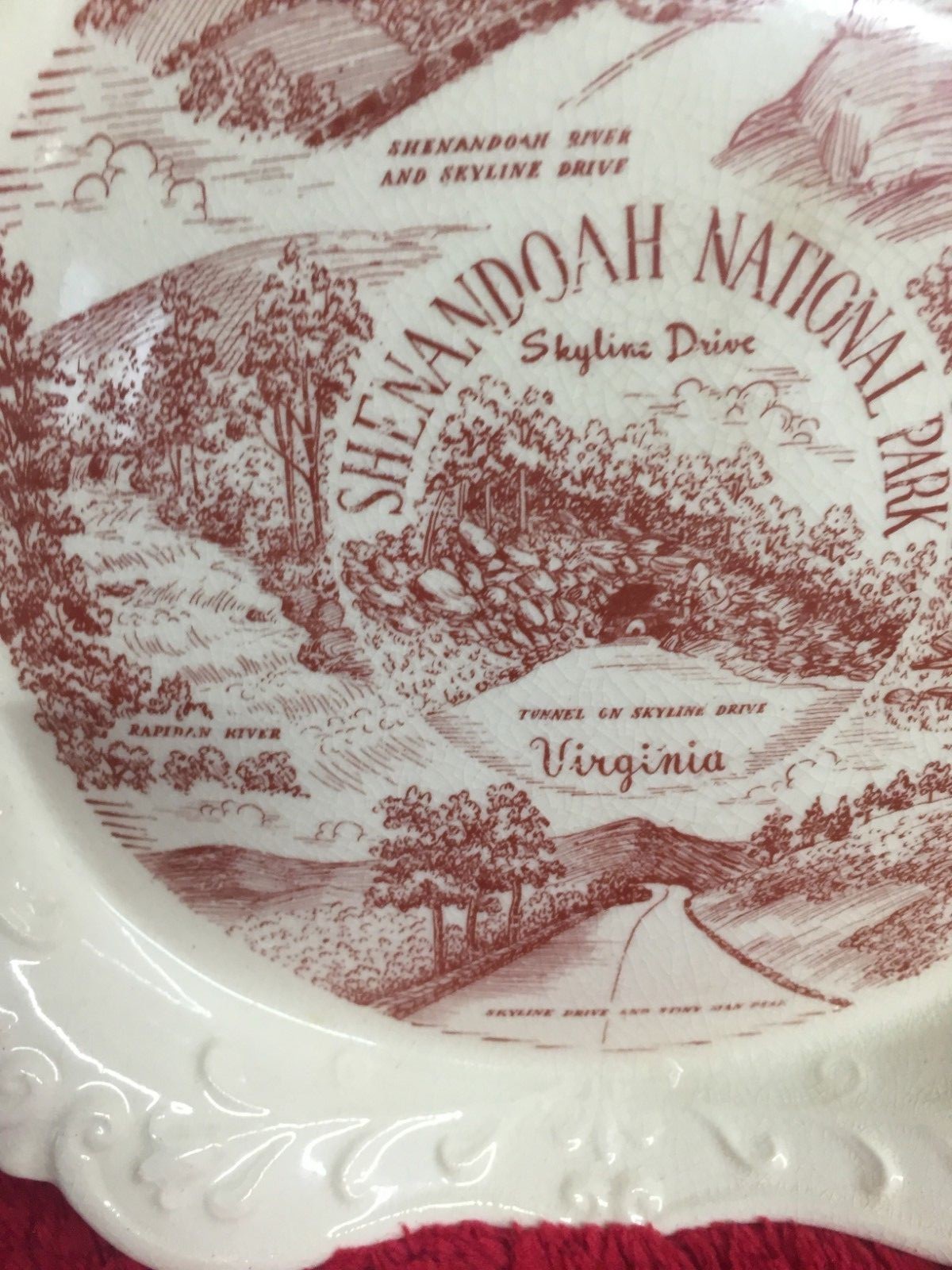 Vintage Shenandoah National Park Odd Shape Plate Wall Hanging Very Old Pat Pend