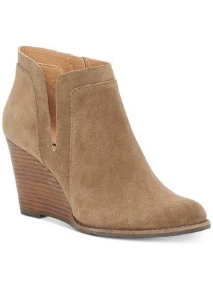 

LUCKY BRAND Женские коричневые кожаные ботильоны Yabba на танкетке с круглым носком и V-образным вырезом, размер 11 м, Коричневый, LK-YABBA