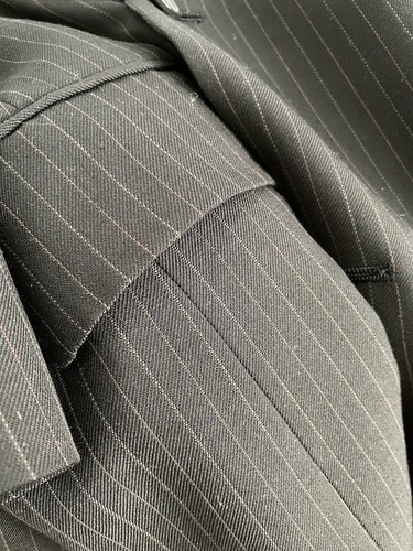 HART SCHAFFNER MARX Gold Trumpeter Made in USA Suit in Almost Black Size 50 R