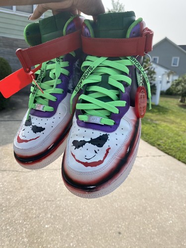 Pre-owned Air Force Custom  1 Mid Joker Style Men's Sizing In White