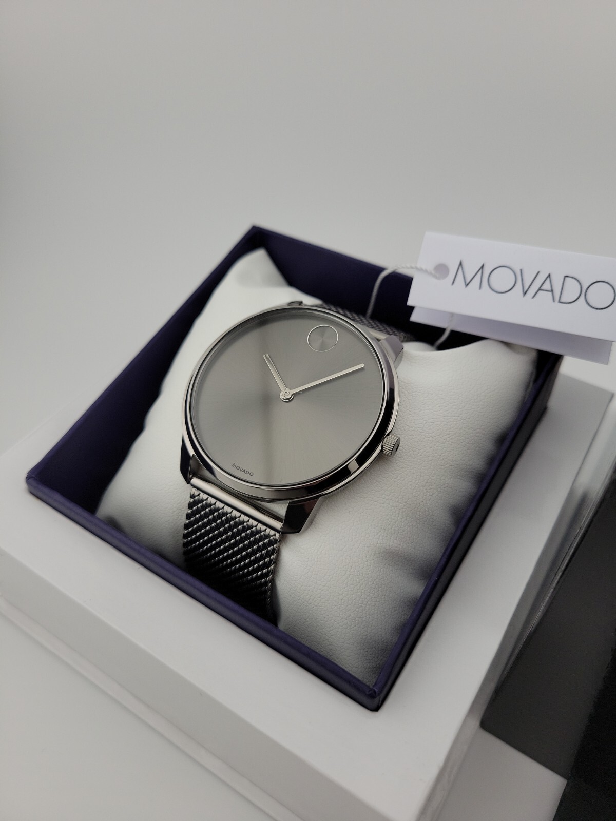 Pre-owned Movado $695 Msrp |  Bold Men's Gray Dial Stainless Steel Swiss Watch - 3600599