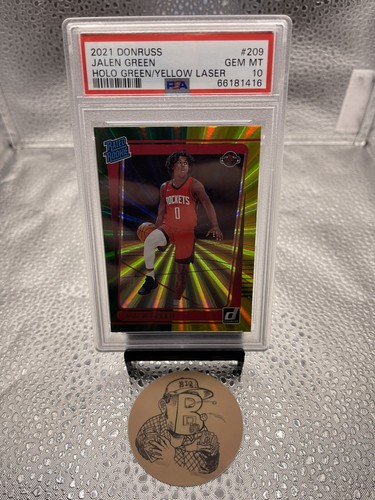 2021-22 JALEN GREEN Donruss #209 Holo Green/Yellow Laser