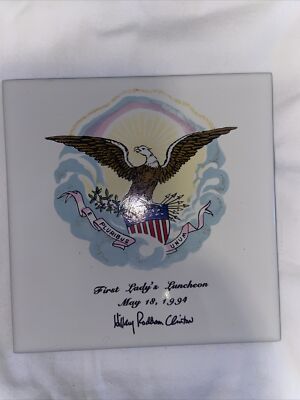Hillary Clinton 1994 First Lady's Luncheon Commemorative Tile Summitville 5 