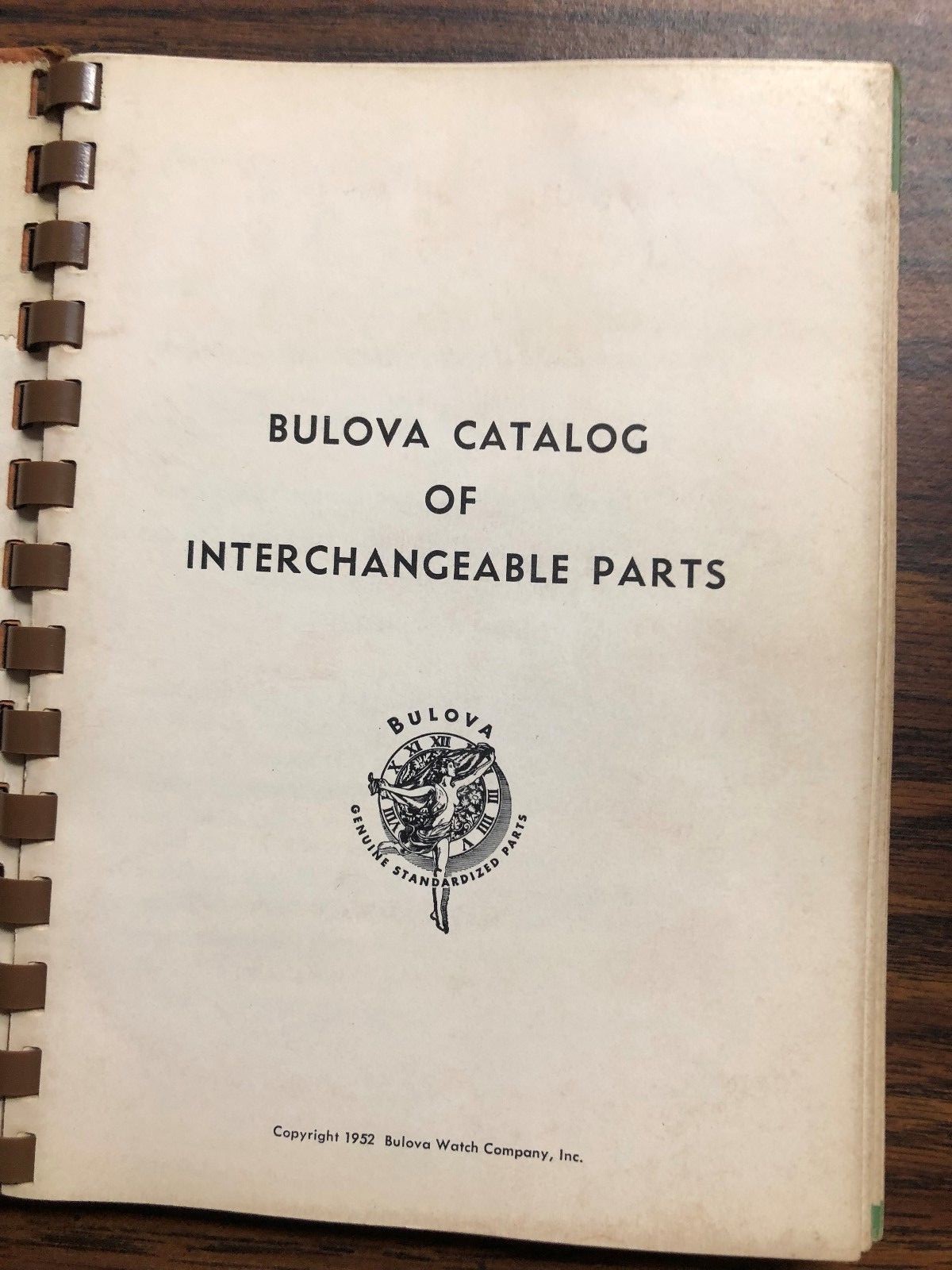 Vintage Bulova Catalog of Interchangeable Parts 1952