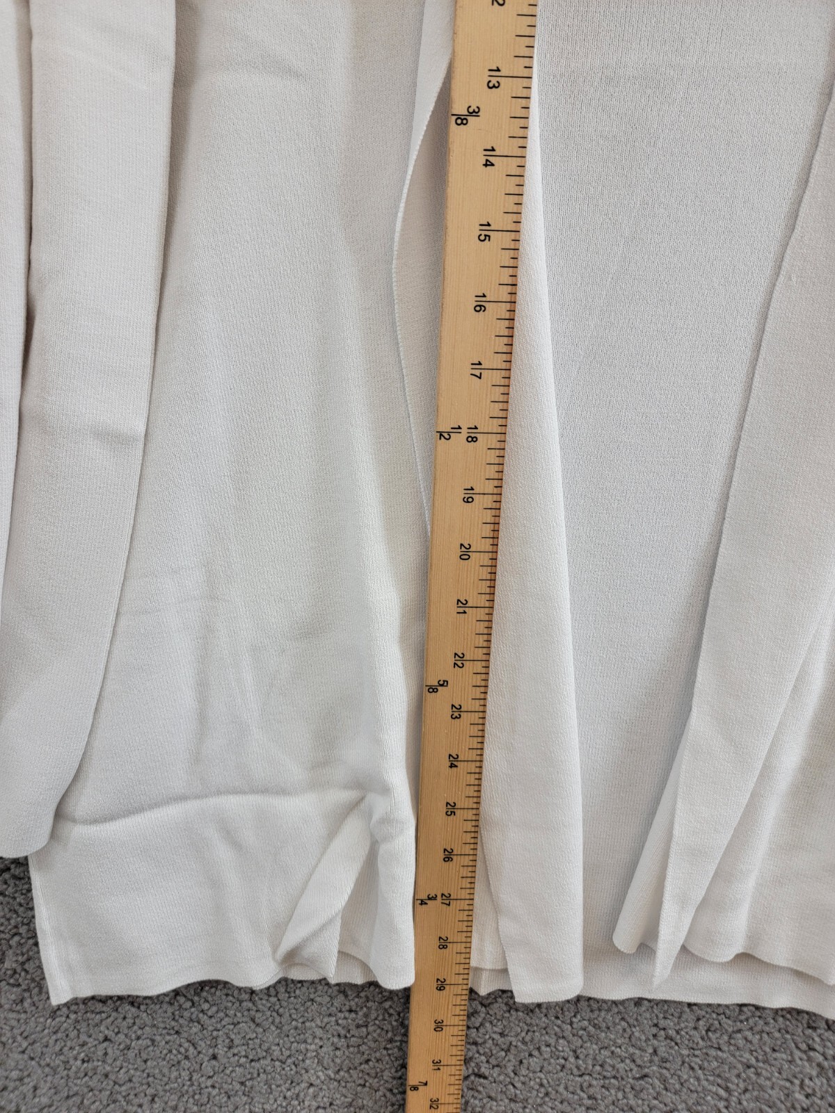 Kasper Open-Front Long-Sleeve Sweater Women's XL White Solid Collarless Pull On - Picture 8 of 16