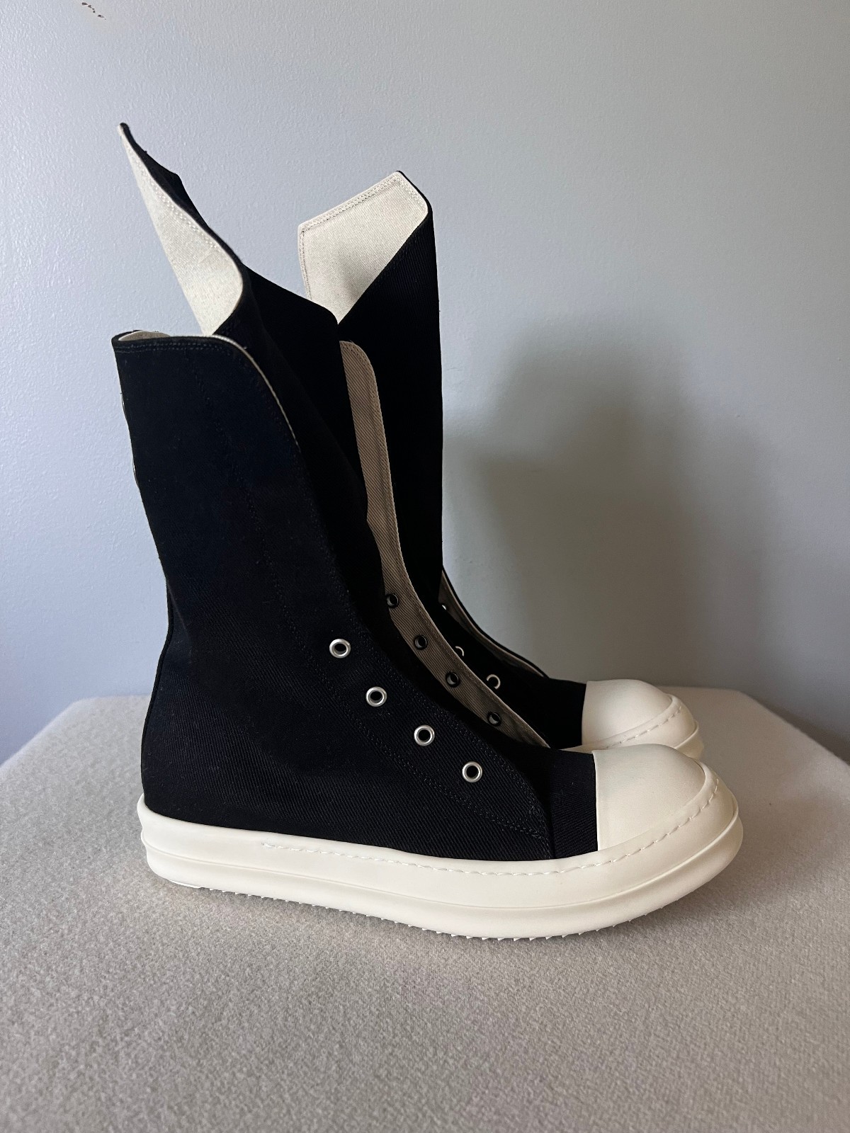 新品　RICK OWENS DRKSHDW アーミー レザーロングブーツ　42 新品RICK OWENS DRKSHDW アーミー レザーロングブーツ42