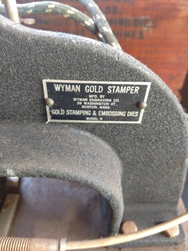 Vintage Wyman Hot Foil Gold Stamping Machine Model B With Original Case Box