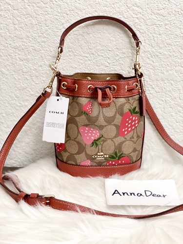 ★キュートな苺★Coach Dempsey Carryall Strawberry Print Bag COACH Dempsey Carryall Signature Canvas&Leather Wild