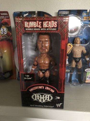 WWE WWF Triple H Action Figures & Rumble Heads Bobble Head. Including Magazines.