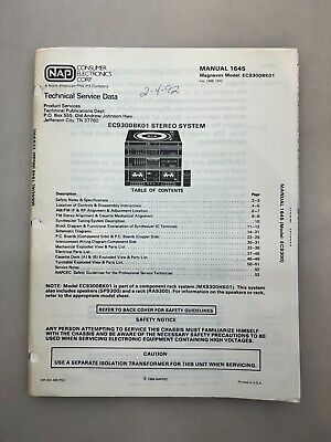 Magnavox EC9300BK01 Original Service Manual Free Shipping