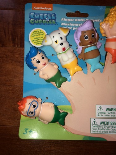 Set of 5 Bubble Guppies Finger Puppets Bath Toys New Free Shipping