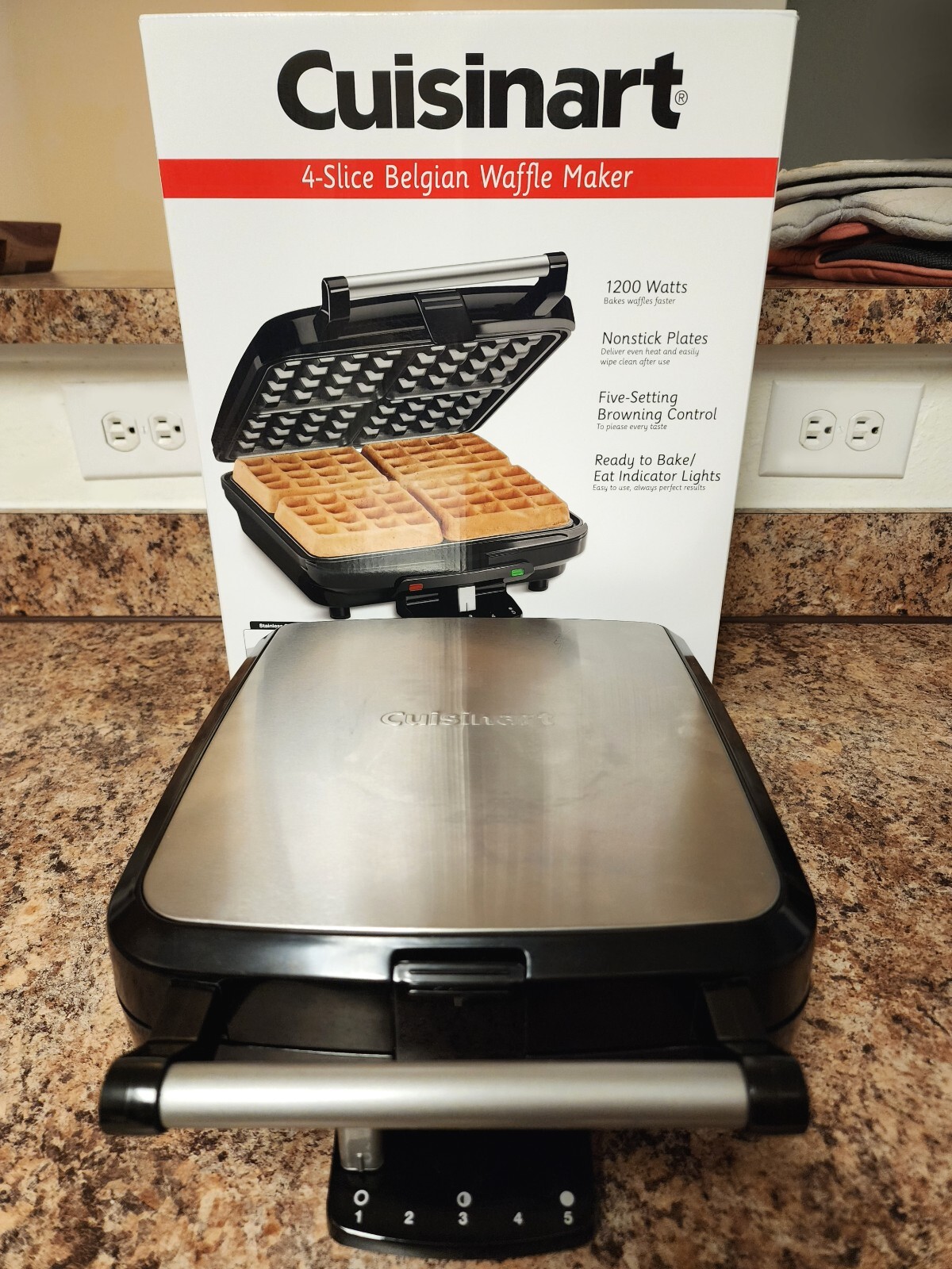 4 Slice Belgian Stainless Steel Waf150 Waffle Maker