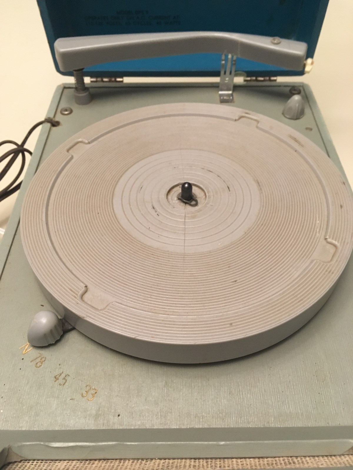 Vintage DECCA 3 Speed Portable Record Player Model DPS 9 #3