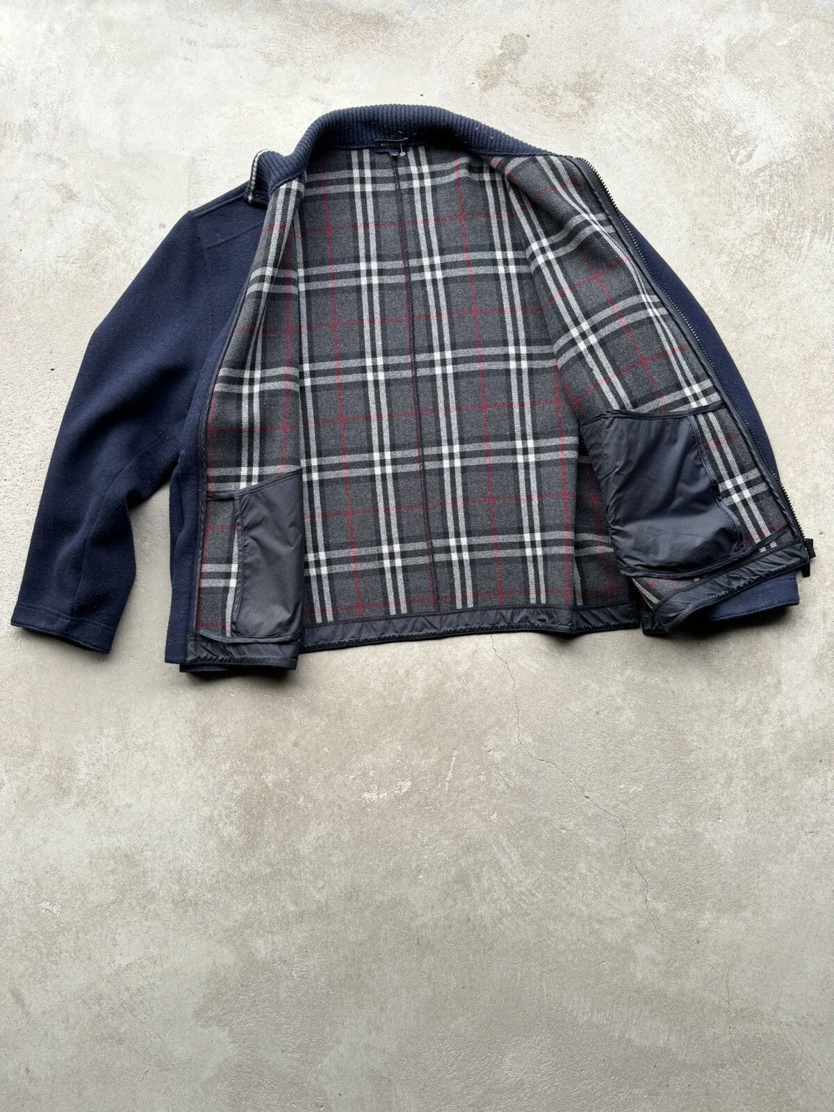 ジャケット・アウター vintage Burberry novacheck wool coat et Vintage Burberry trench Jacket Wool Nova Check Coat Overcoat