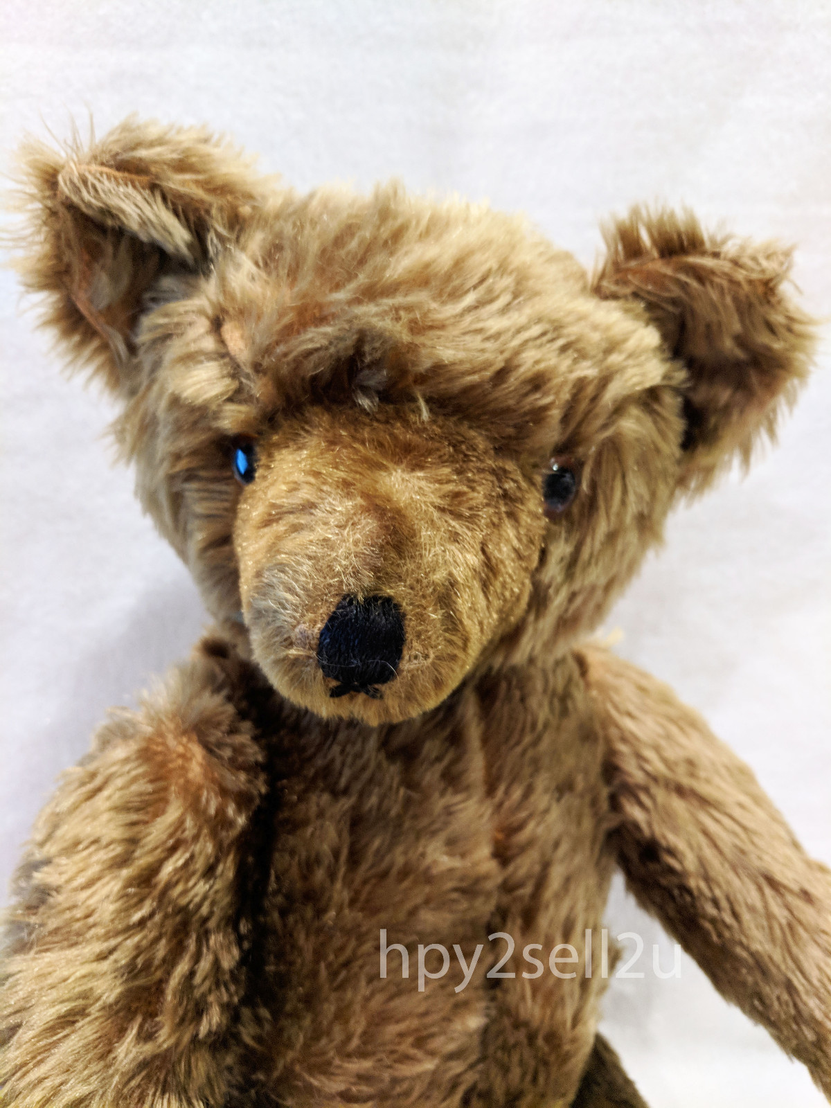 AWESOME VINTAGE/ANTIQUE MOHAIR TEDDY BEAR WITH GLASS EYES 22 INCHES TALL
