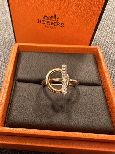Hermes Echappee Diamond Ring Rose gold 52 Size 6 | eBay